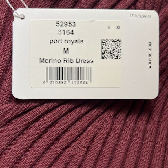 Wolford Merino Wool Rib Dress Burgundy NWT M - Picture 12 of 13